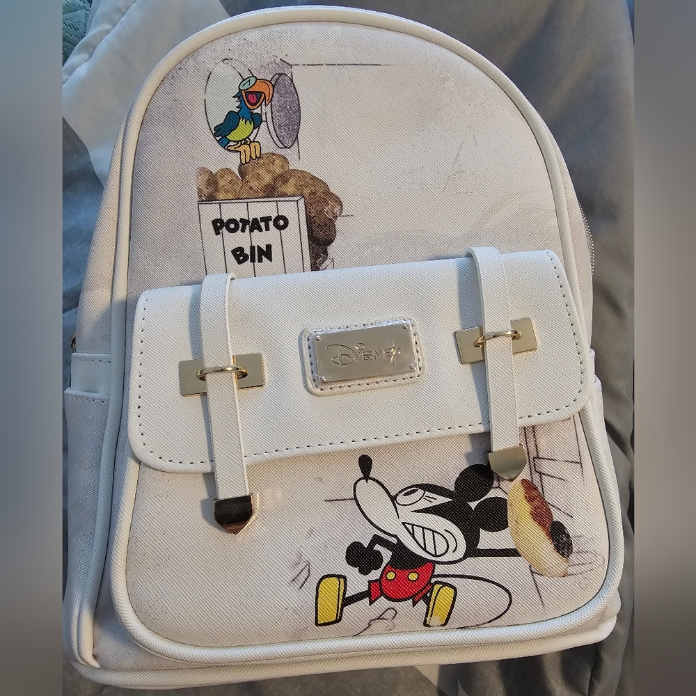 BNWT Disney White Backpack with Mickey Mouse and Potato Bin Design